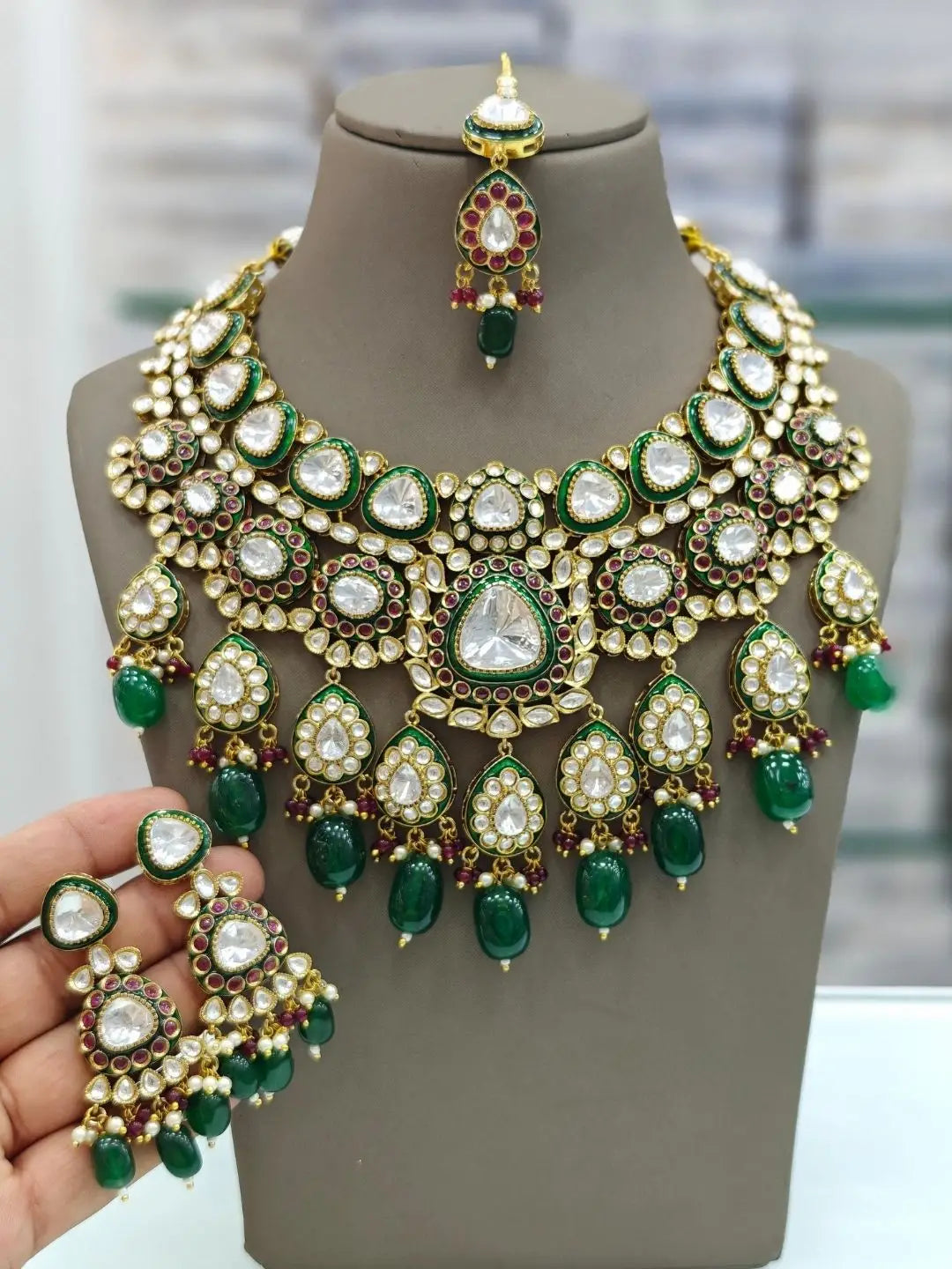 Ishhaara Royal Polki Kundan Statement Necklace
