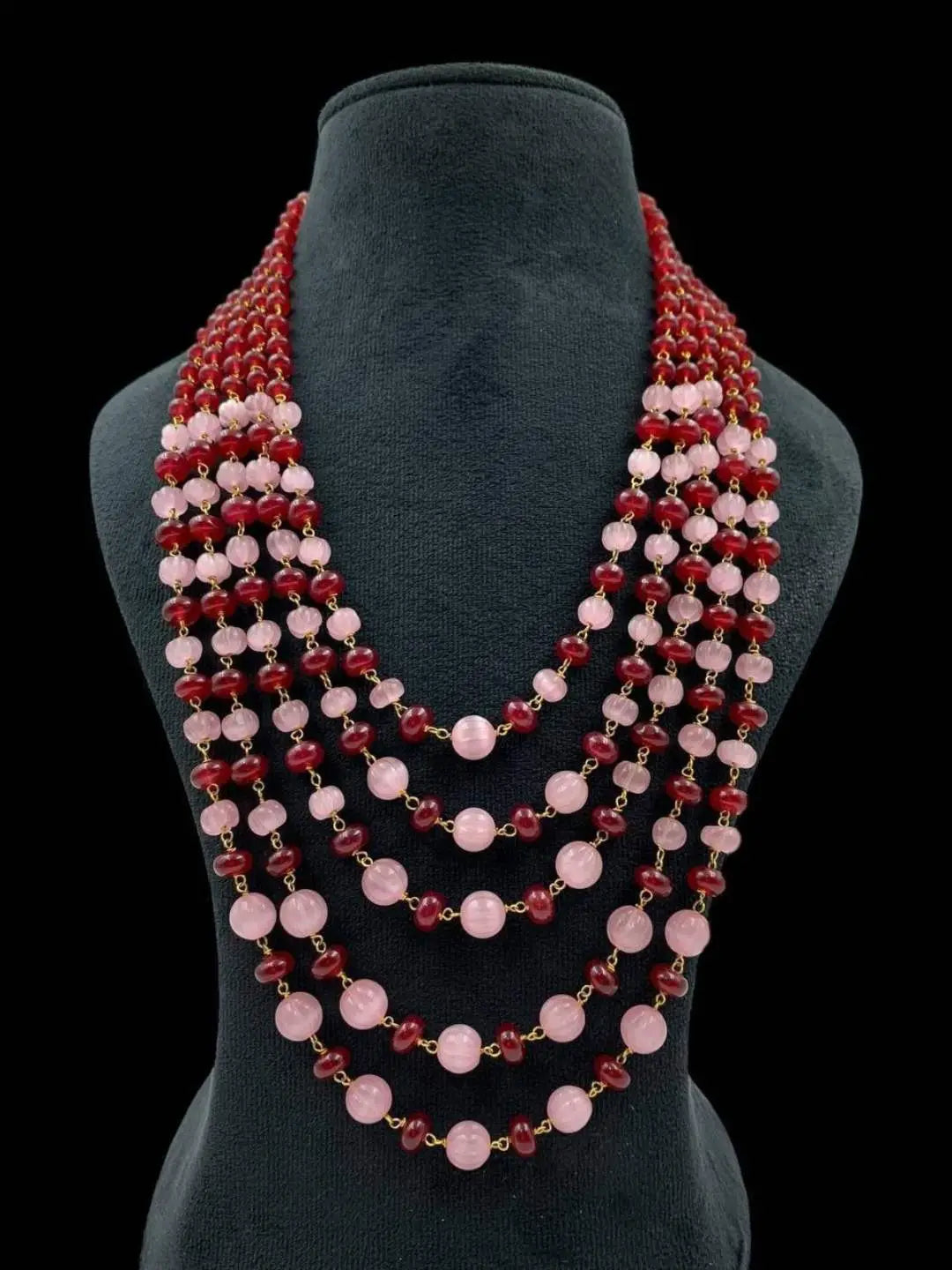 Ishhaara Green Semi Precious Anomalous Stone Handmade Mala