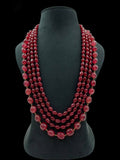 Ishhaara Red Semi Precious Stone Studded Handmade Mala