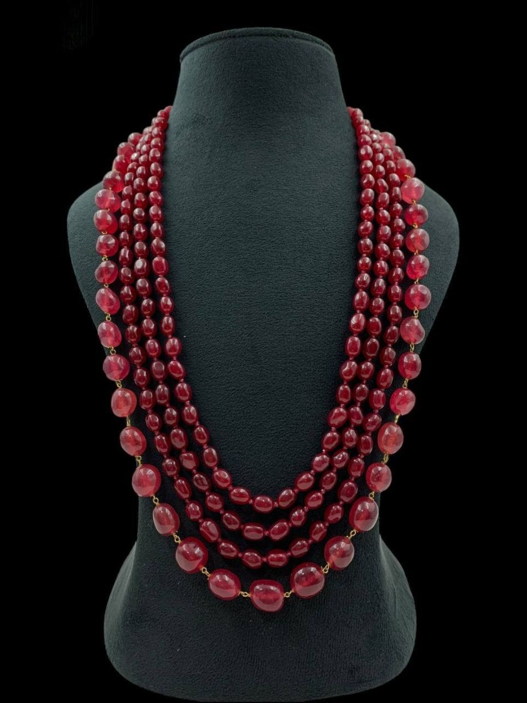 Ishhaara Red Semi Precious Stone Studded Handmade Mala