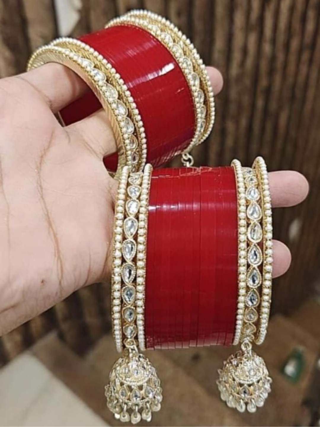 Ishhaara Maroon Short Chooda With Jhumka Bangles