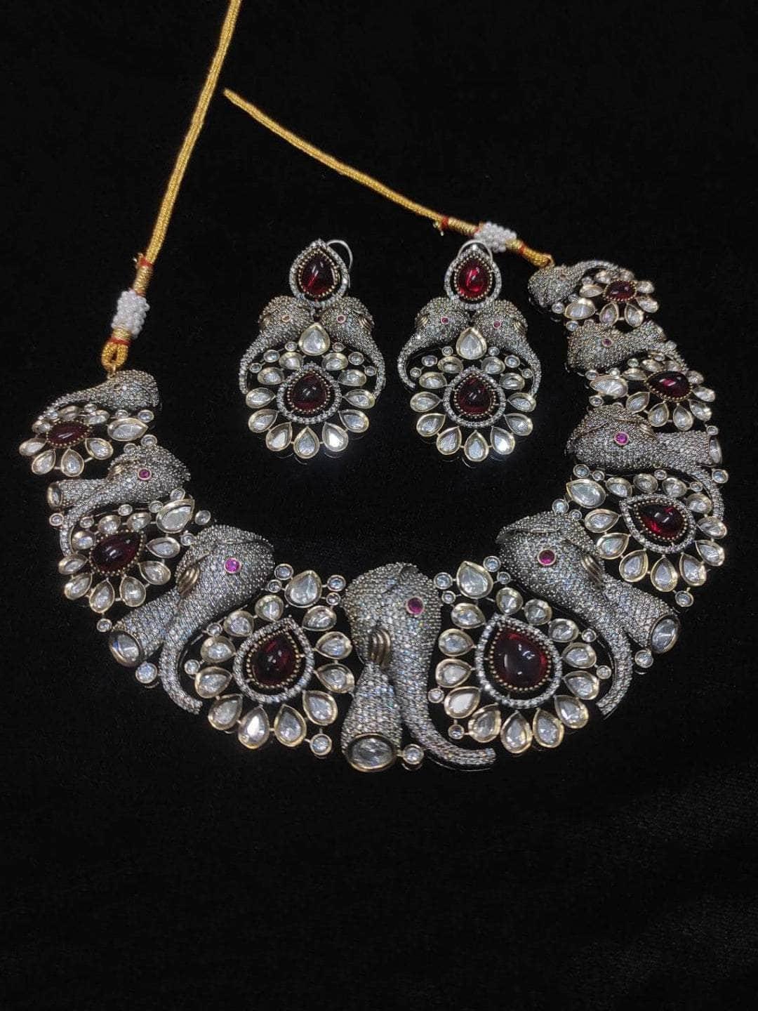 Ishhaara Sparkling Hathi Necklace