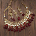 Ishhaara Red Star Antique Kundan Necklace Set