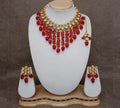 Ishhaara Red Tassel Coral Necklace Set