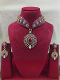 Ishhaara Red Uncut Polki Kundan Ruby Emerald Choker Necklace