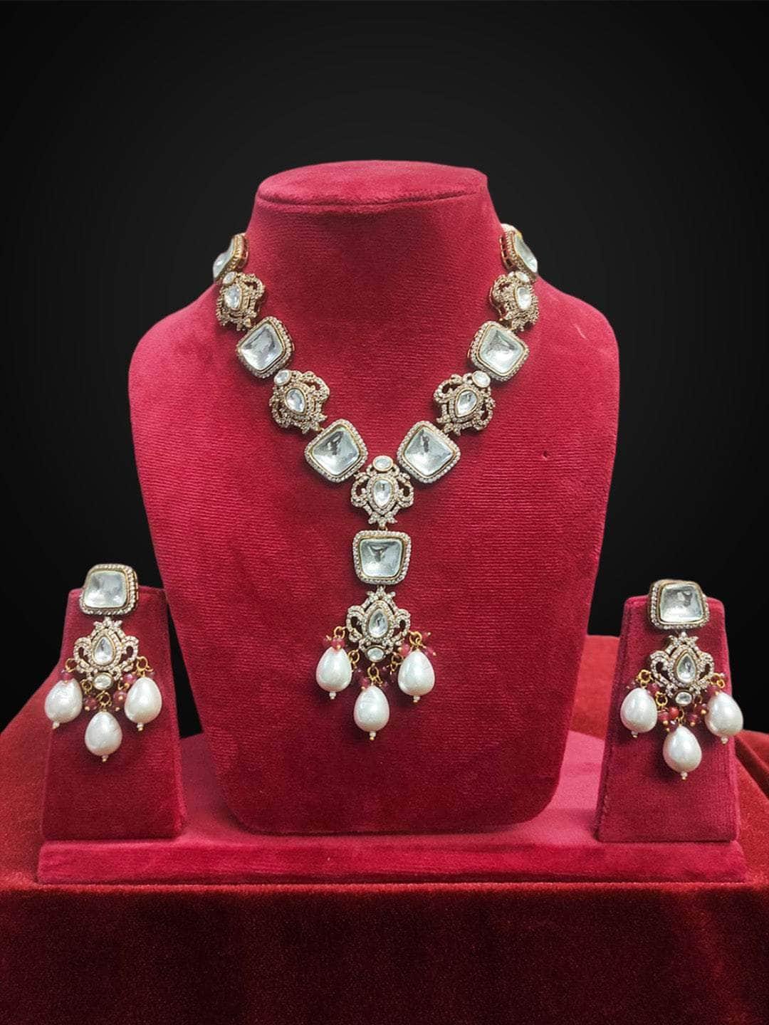 Ishhaara V Shaped Victorian Kundan Necklace Set
