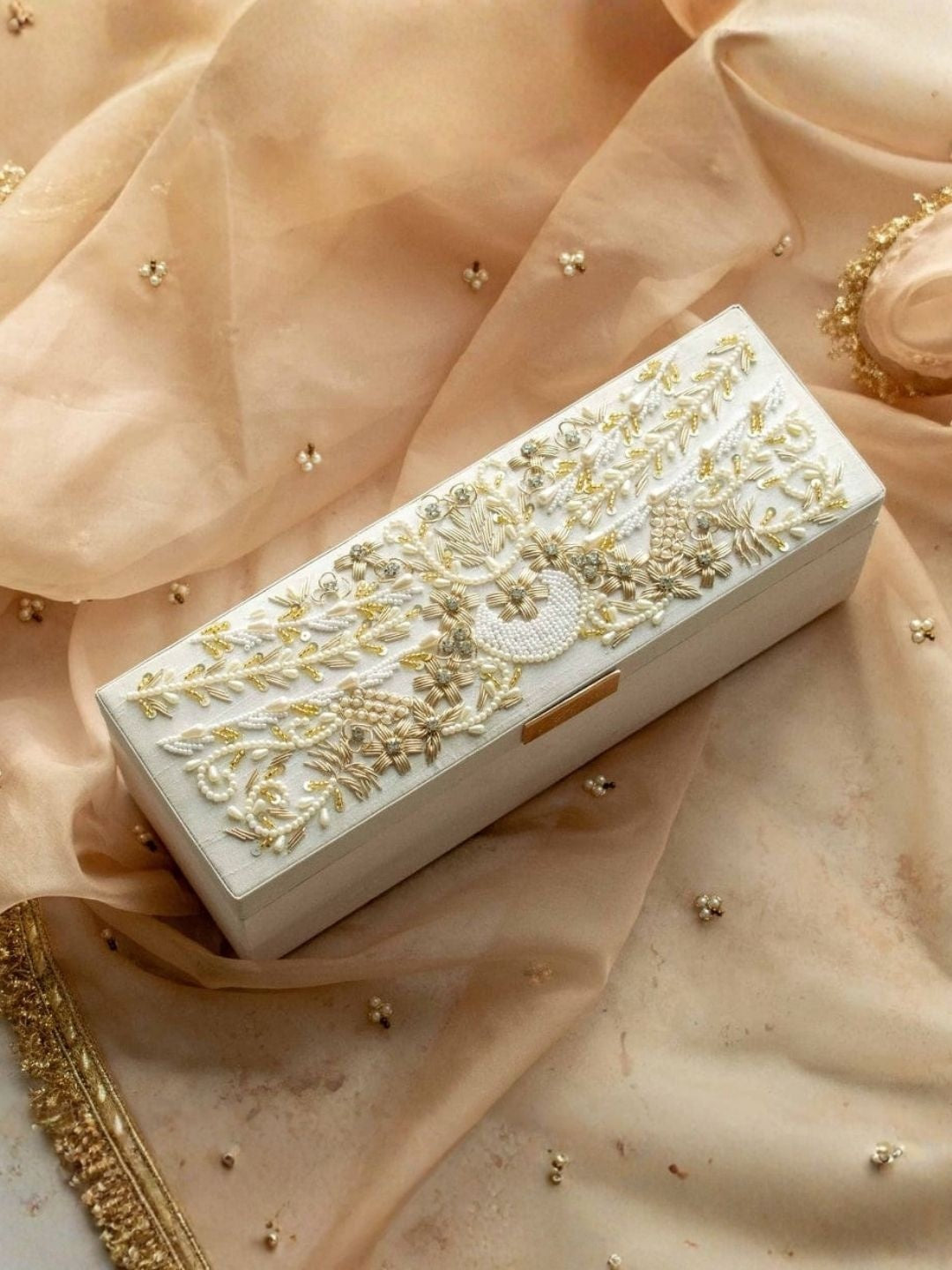Ishhaara Embroidered Beaded Clutch — handcrafted Indian jewellery