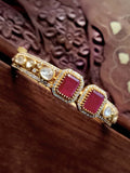 Ishhaara Red Verdant Polki Radiance Kada