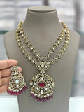 Ishhaara Red Victorian Double Layer Neckpiece