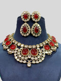 Ishhaara Red Victorian Fusion Necklace