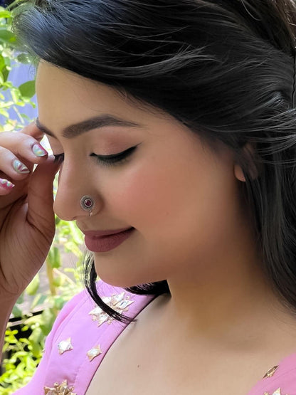 Ishhaara Red Wonder Oxidised Nose Pin