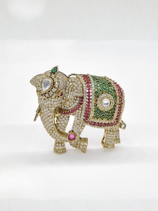 Ishhaara Regal Elephant Rubylite Brooch