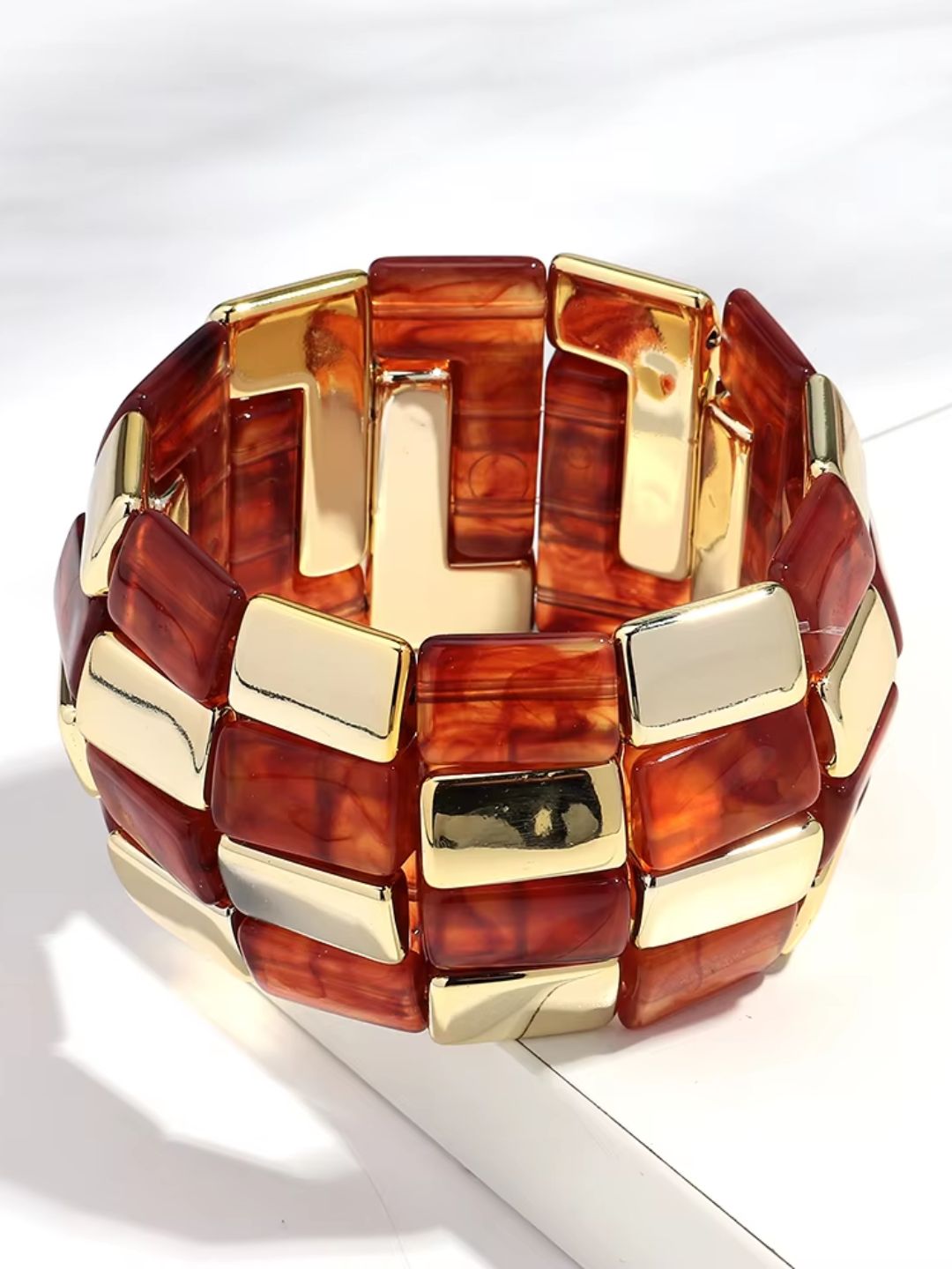 Ishhaara Resin Square Splicing Bracelet