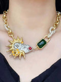 Ishhaara Retro Style Statement Earrings And Neck Piece