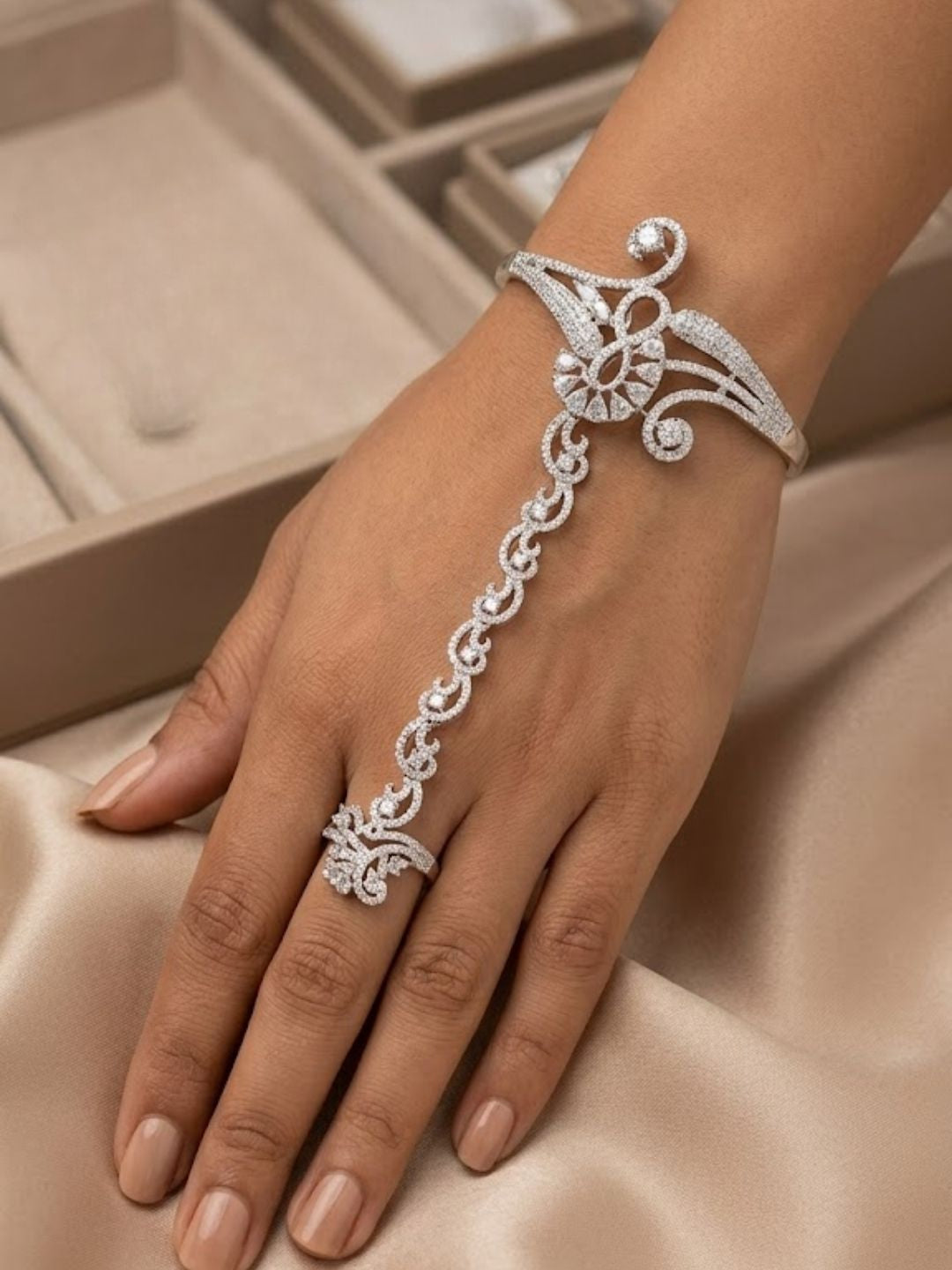 Ishhaara Rhinestone Classy Hathphool