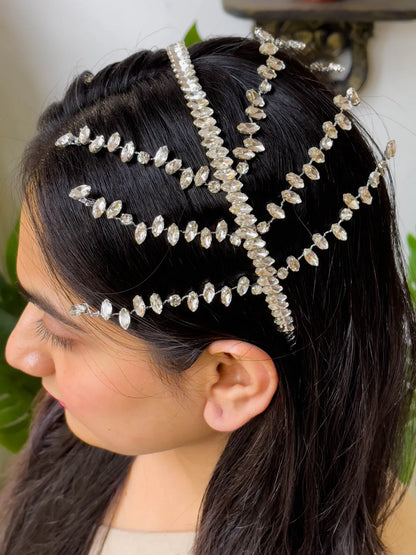 Ishhaara Rhinestone Drop Chain Hairband