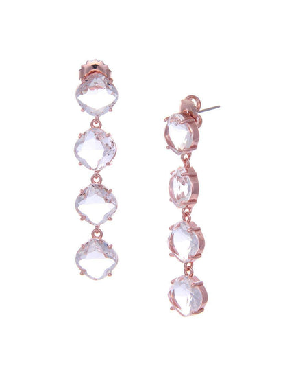 Ishhaara Embellish Long Earrings Rose Gold
