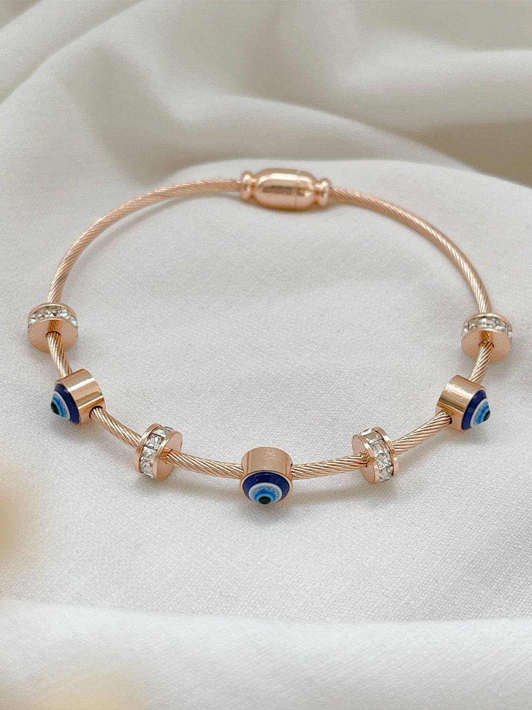 Ishhaara Rose Gold Evil Eye Magnetic Kada