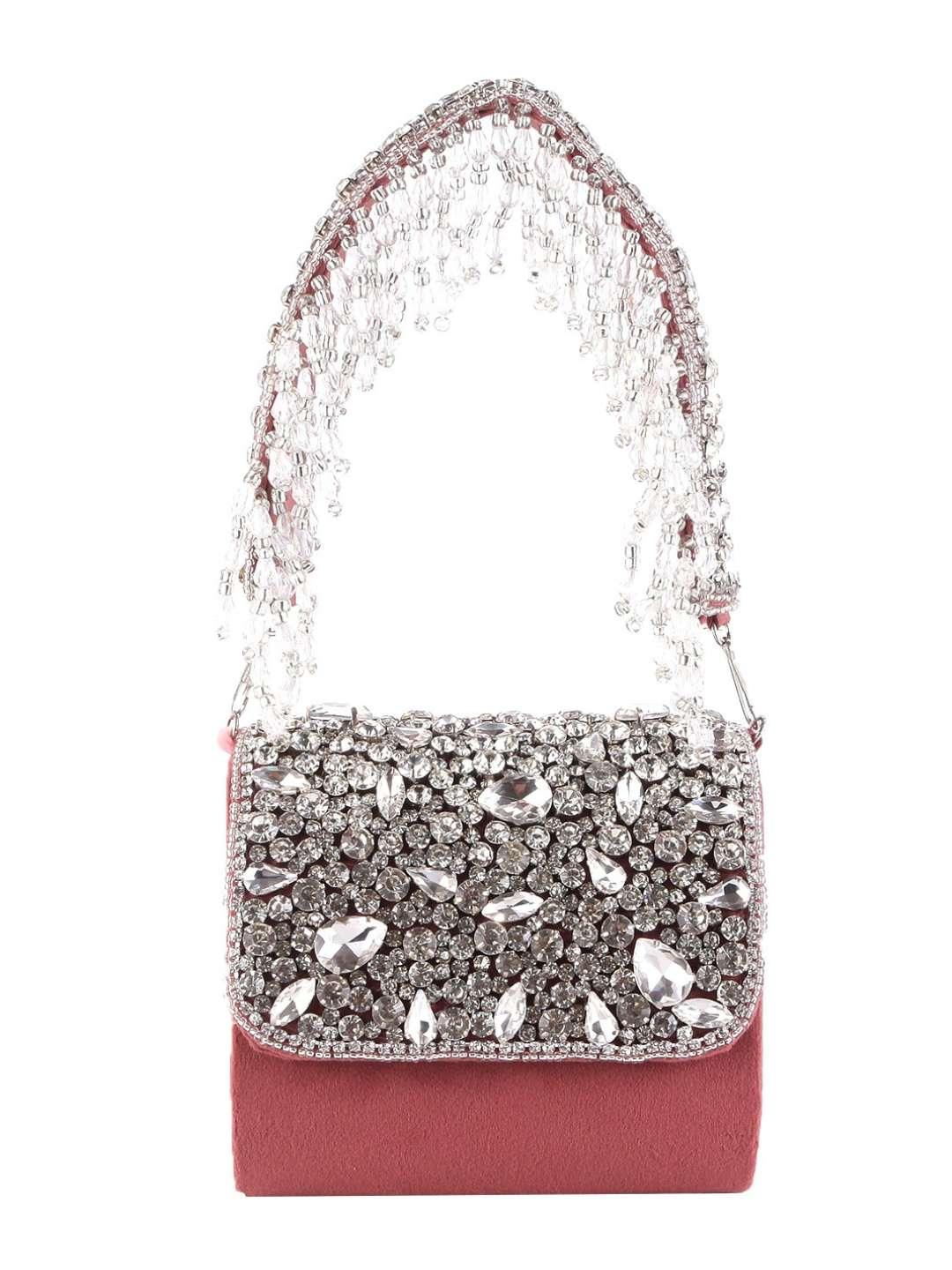 Ishhaara Rose Gold Mini Crystal Bag