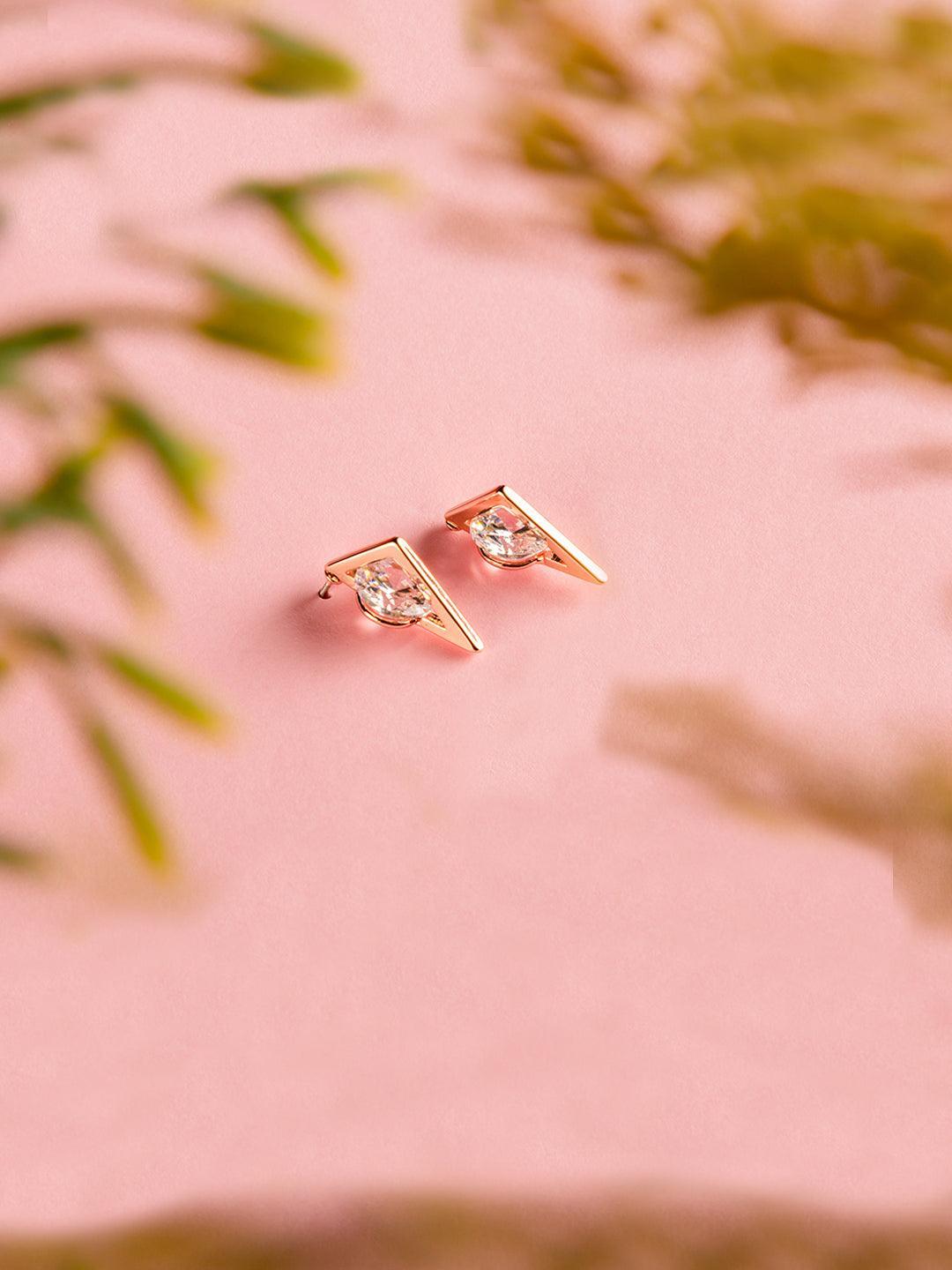 Ishhaara Solitaire Studs Rose Gold