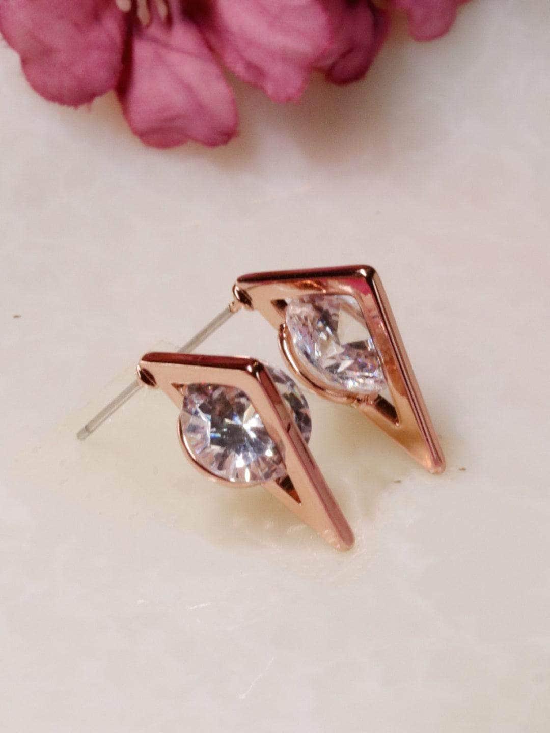 Ishhaara Solitaire Studs Rose Gold