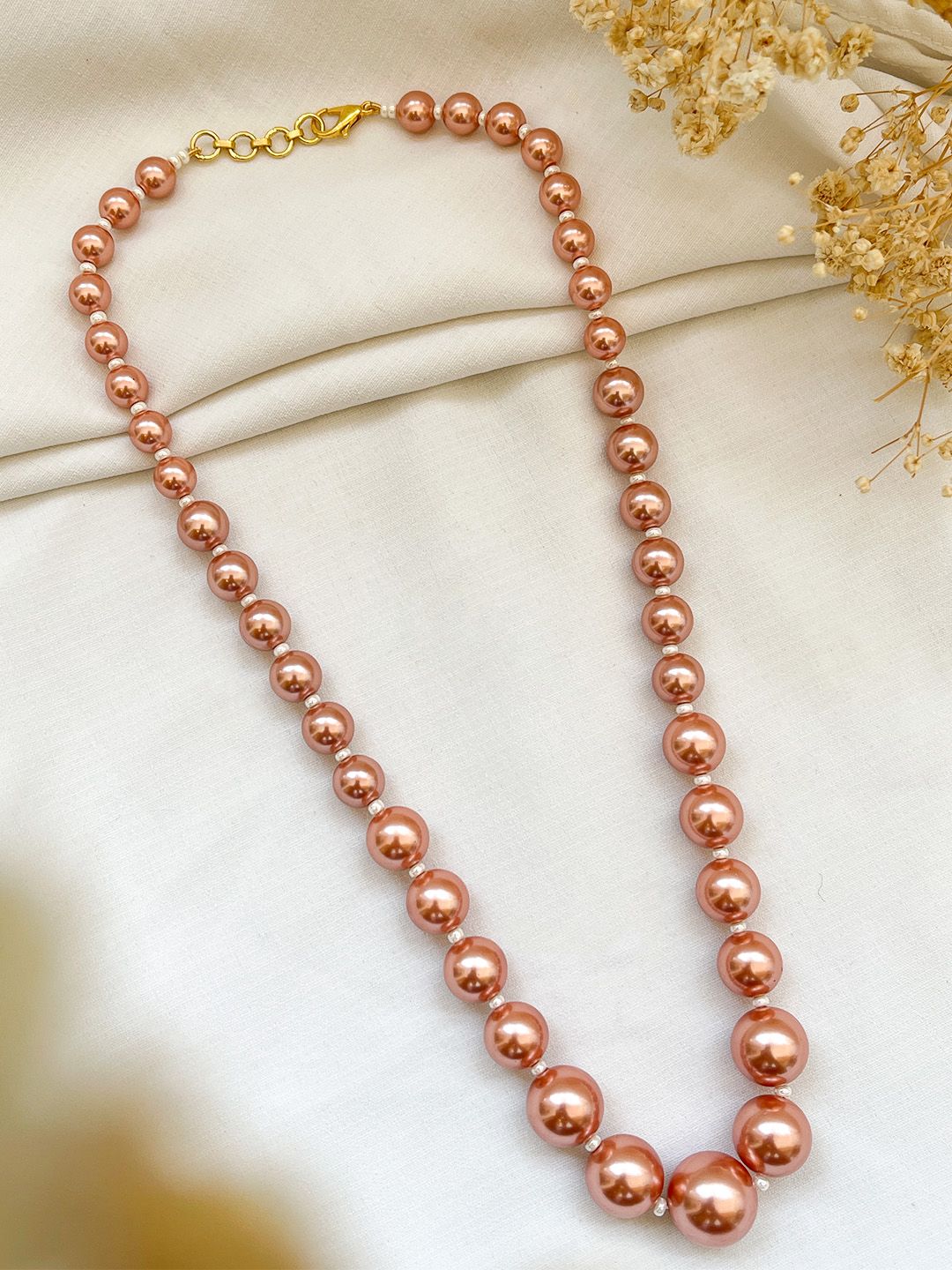 Ishhaara Gold Statement Chunky Beaded Necklace