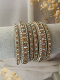 Ishhaara Rose Gold Zirocon Stone Bangle Set