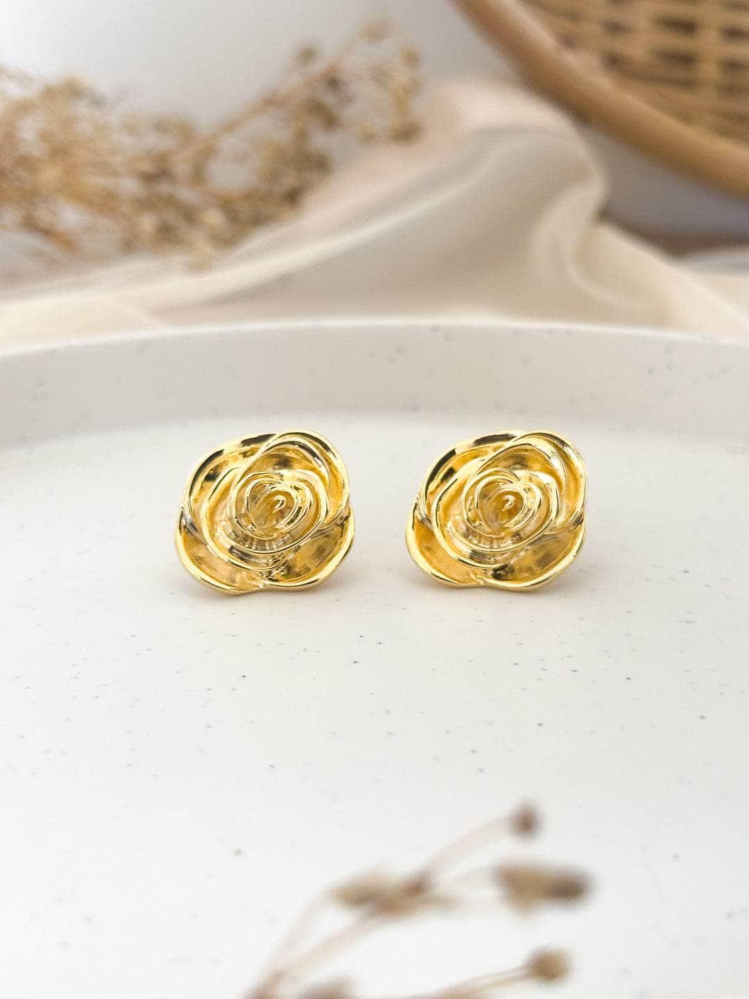 Ishhaara Rose Motif Stud Earrings