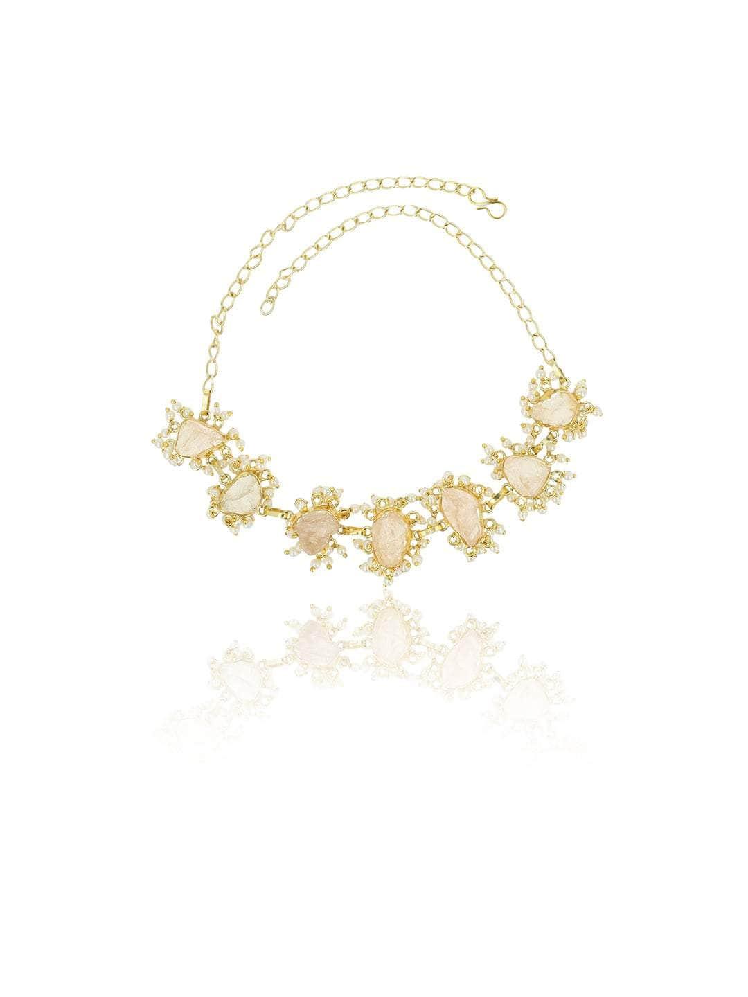 Ishhaara Rose Quartz Choker Pink