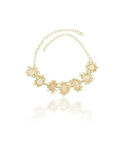 Ishhaara Rose Quartz Choker Pink
