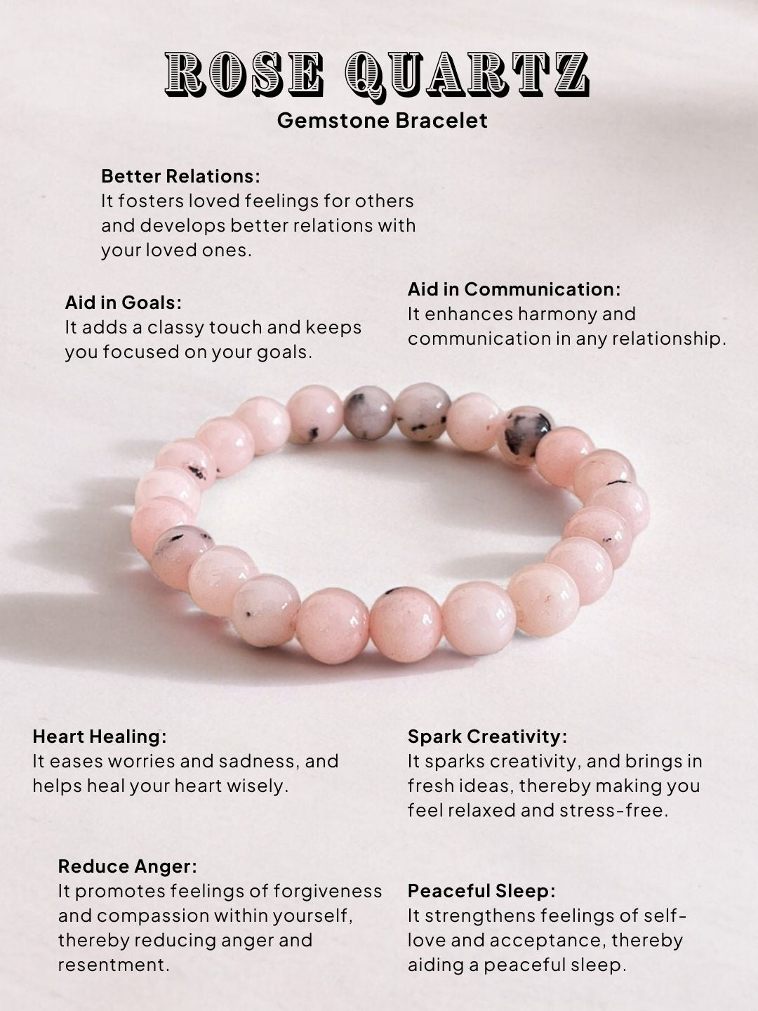 Ishhaara Rose Quartz Gemstone Bracelet