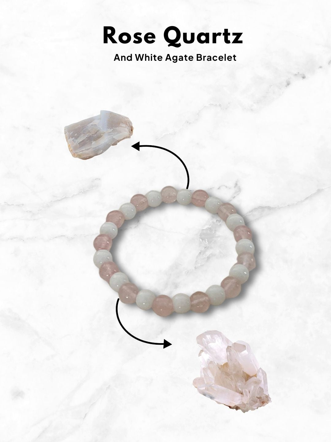 Ishhaara Rose Quartz With White Agate Bracelet