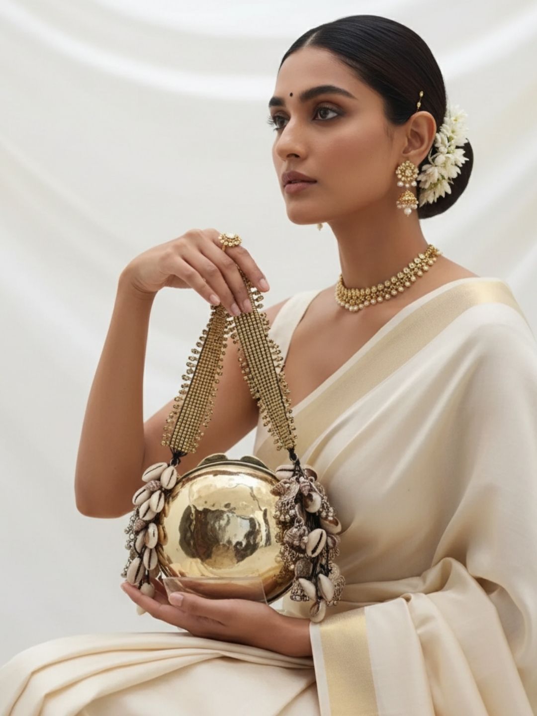 Ishhaara Round Banjara Metal Clutch