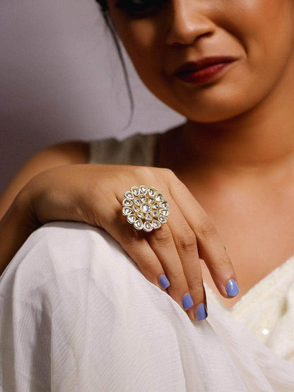 Ishhaara Round Dabi Kundan Ring