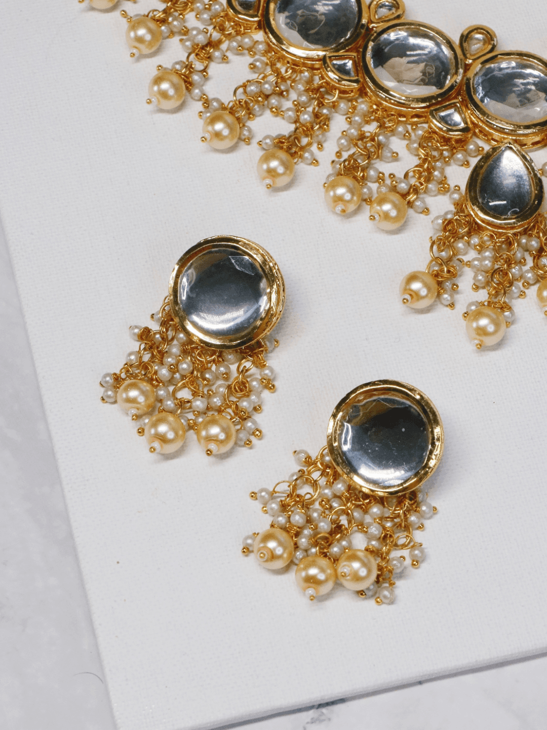 Ishhaara Round Kundan Single Pendant Drop Necklace