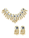 Ishhaara Round Kundan Single Pendant Drop Necklace