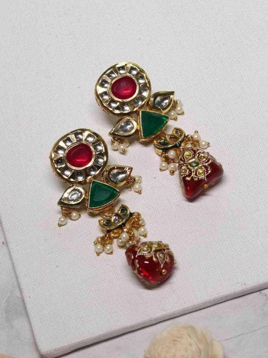 Ishhaara Round Navratan Choker Necklace Set