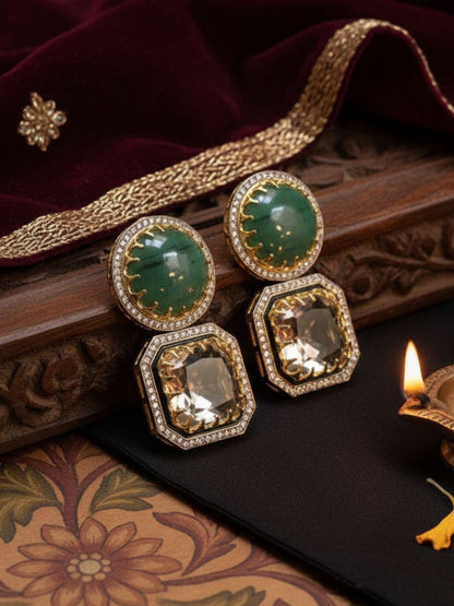 Ishhaara Round Shaped Doublette Earrings