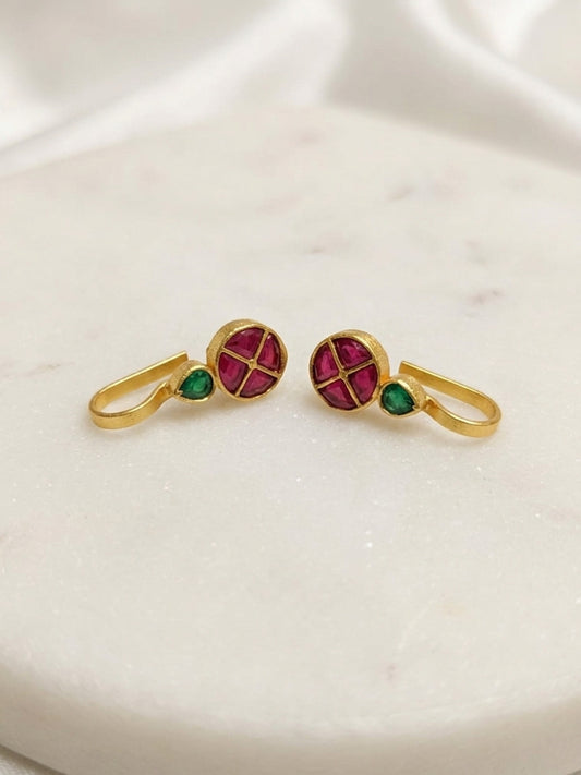 Ishhaara Round Shaped Jadau Bugadi Earrings