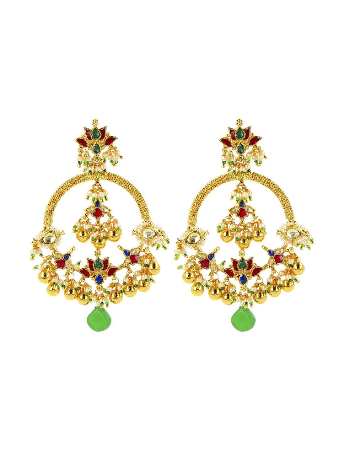 Ishhaara Round Swing Kundan Earrings