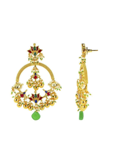 Ishhaara Round Swing Kundan Earrings