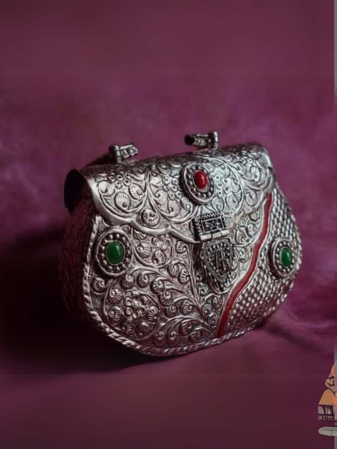 Ishhaara Royal Handcrafted Stone Embedded Brass Clutch