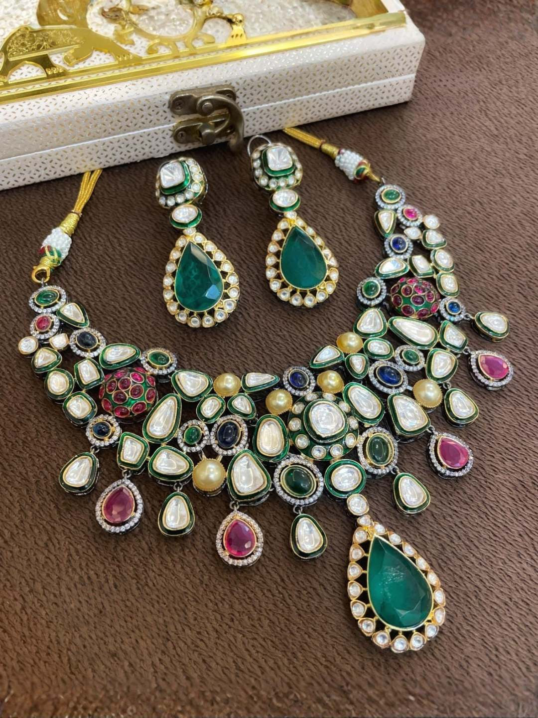 Ishhaara Royal Mosaic Gemstone Necklace Set