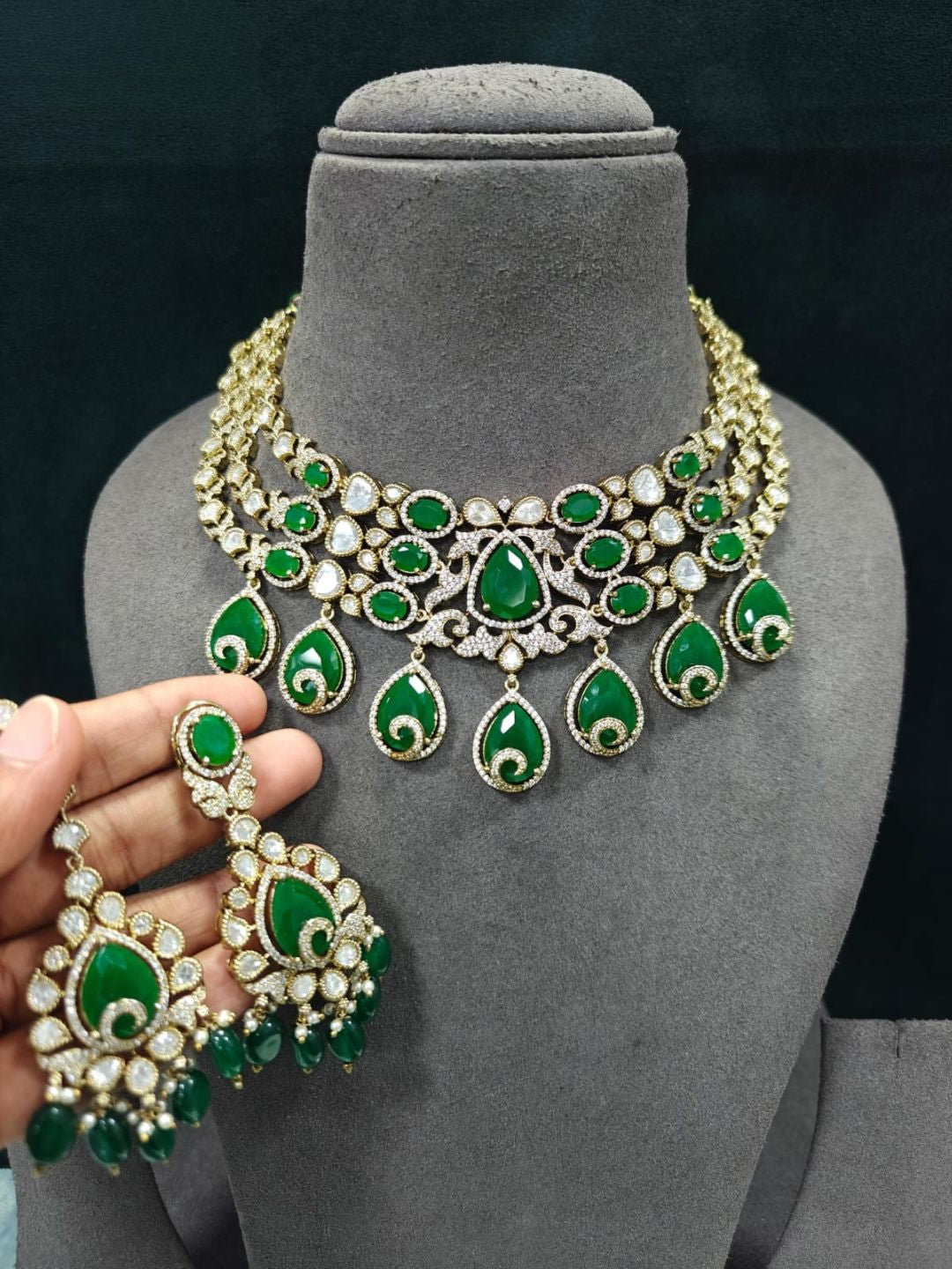 Ishhaara Royal Polki Kundan Bridal Necklace Set