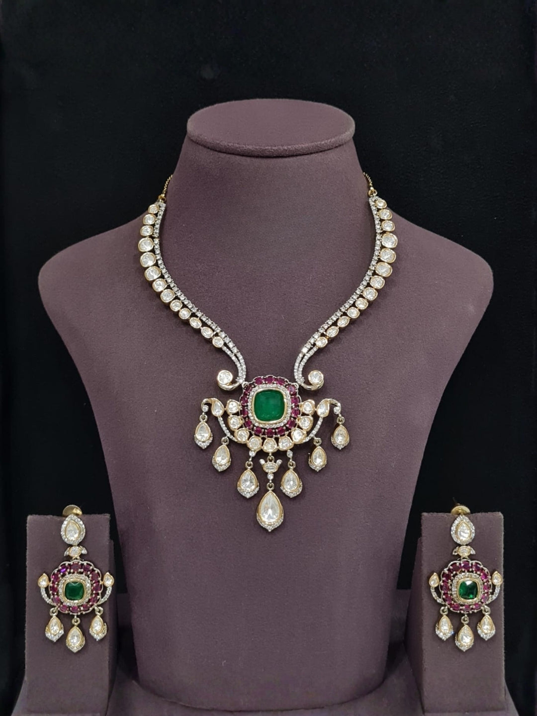 Ishhaara Ruby Emblished Bridal Choker Necklace
