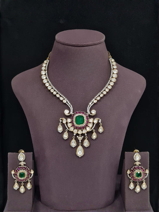 Ishhaara Ruby Emblished Bridal Choker Necklace