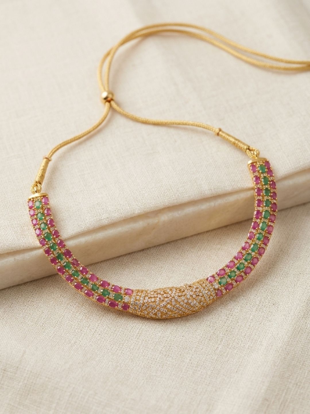 Ishhaara Ruby Emerald Traditional Necklace
