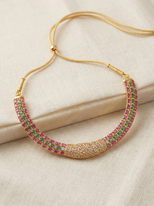 Ishhaara Ruby Emerald Traditional Necklace