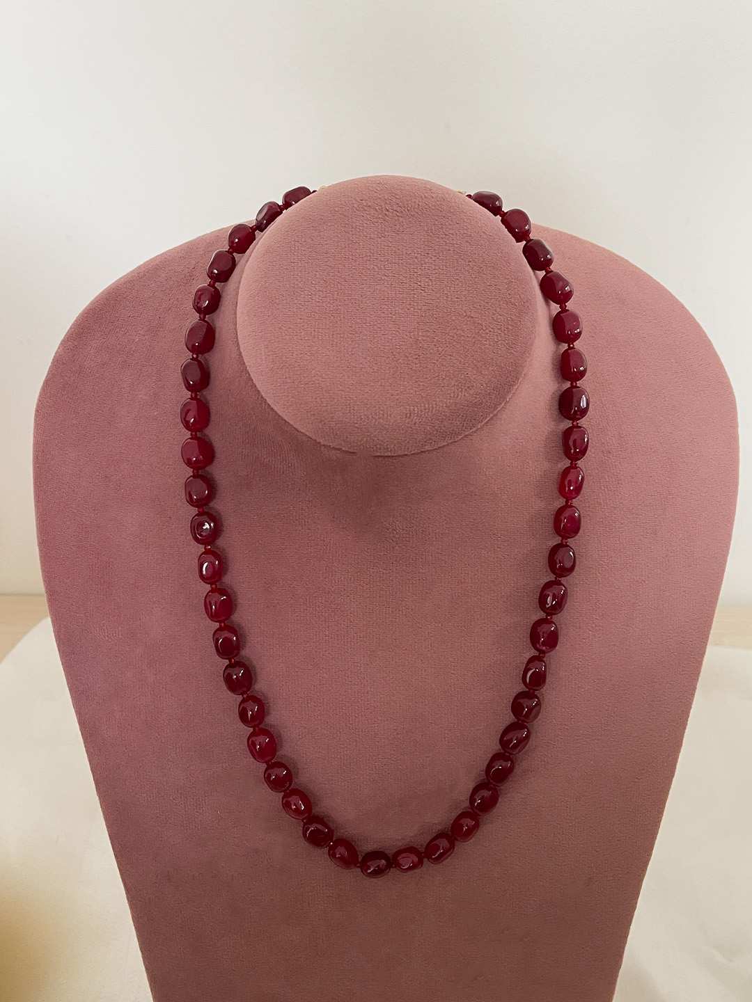 Ishhaara Ruby Gemstone Oval Beaded Mala