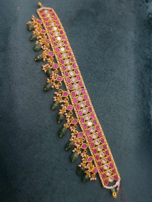 Ishhaara Ruby Green Kundan Necklace